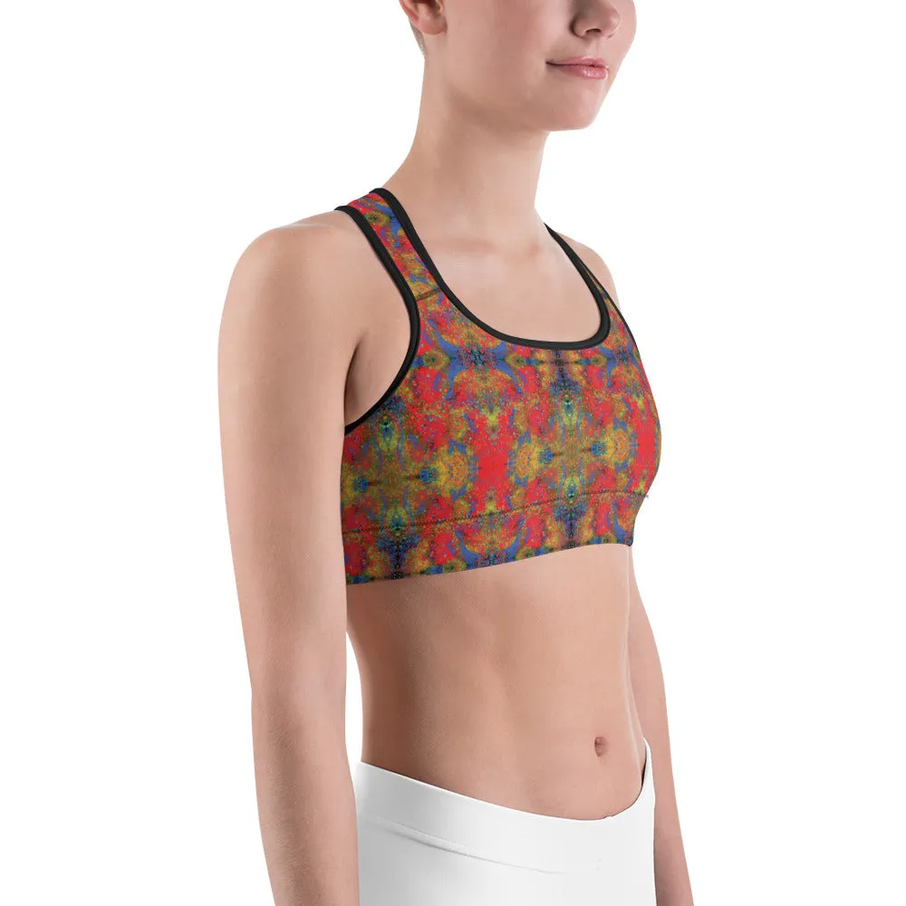 Rainbow Galaxy Sports Bra for women, Workout Bra, Athletic Bras, Moisture-wicking fabric