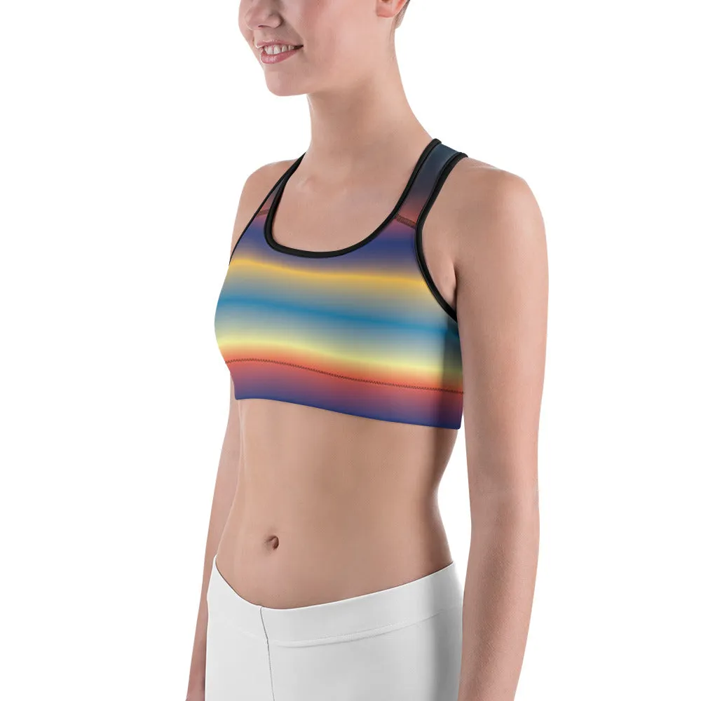 Rainbow Gradient Sports Bra for women, Workout Bra, Athletic Bras