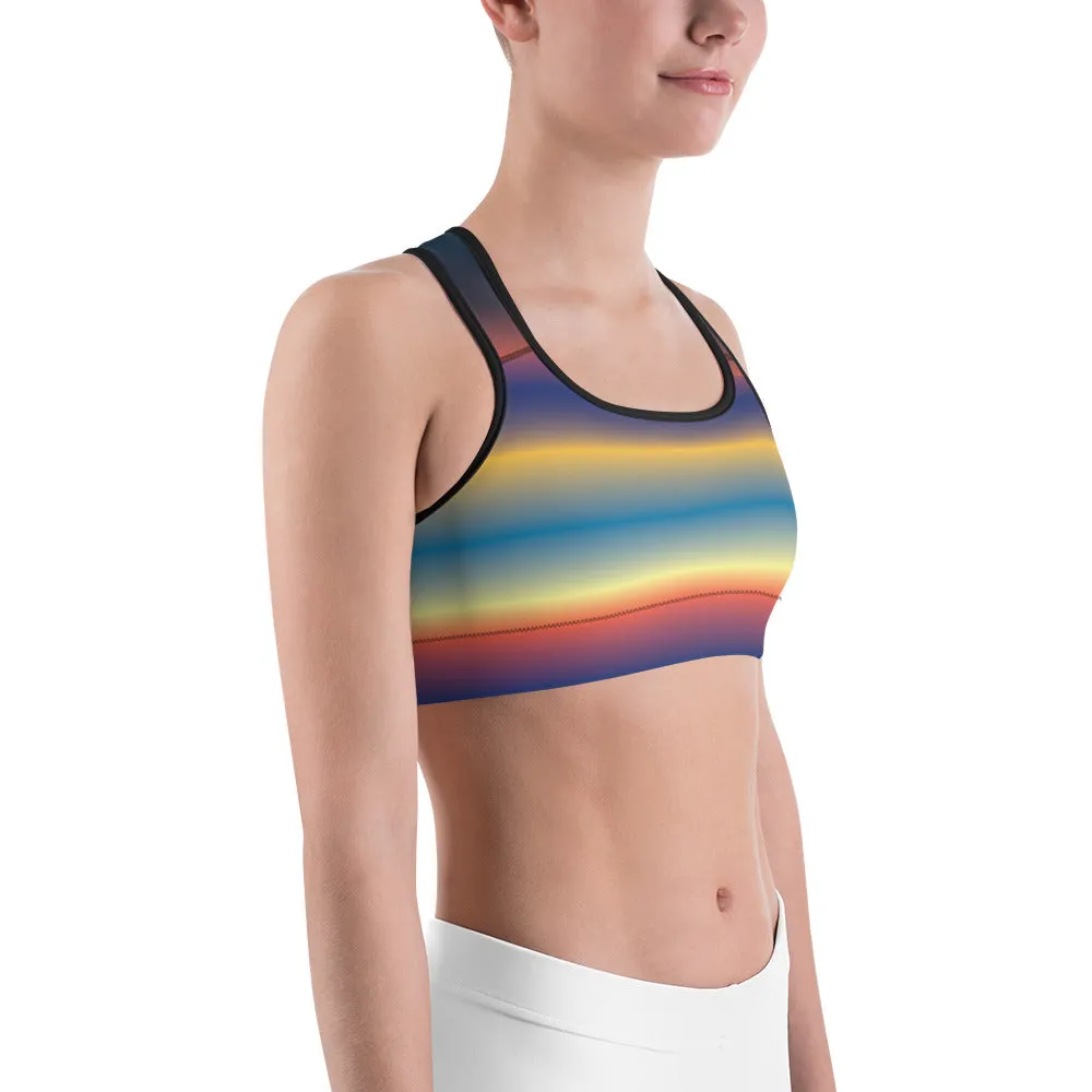 Rainbow Gradient Sports Bra for women, Workout Bra, Athletic Bras