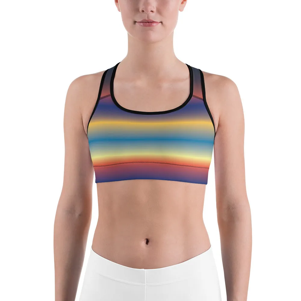 Rainbow Gradient Sports Bra for women, Workout Bra, Athletic Bras