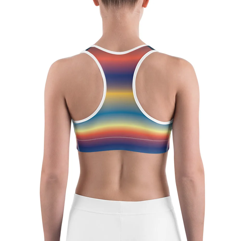 Rainbow Gradient Sports Bra for women, Workout Bra, Athletic Bras