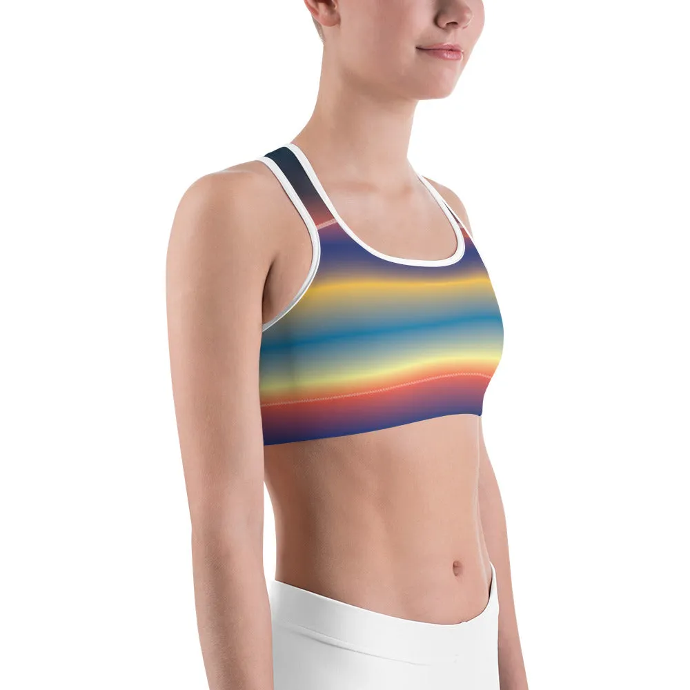 Rainbow Gradient Sports Bra for women, Workout Bra, Athletic Bras