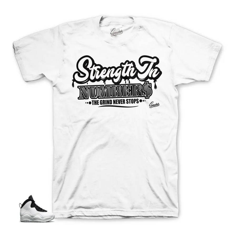 Retro 10 I'm Back Shirt - Strength In Numbers - White