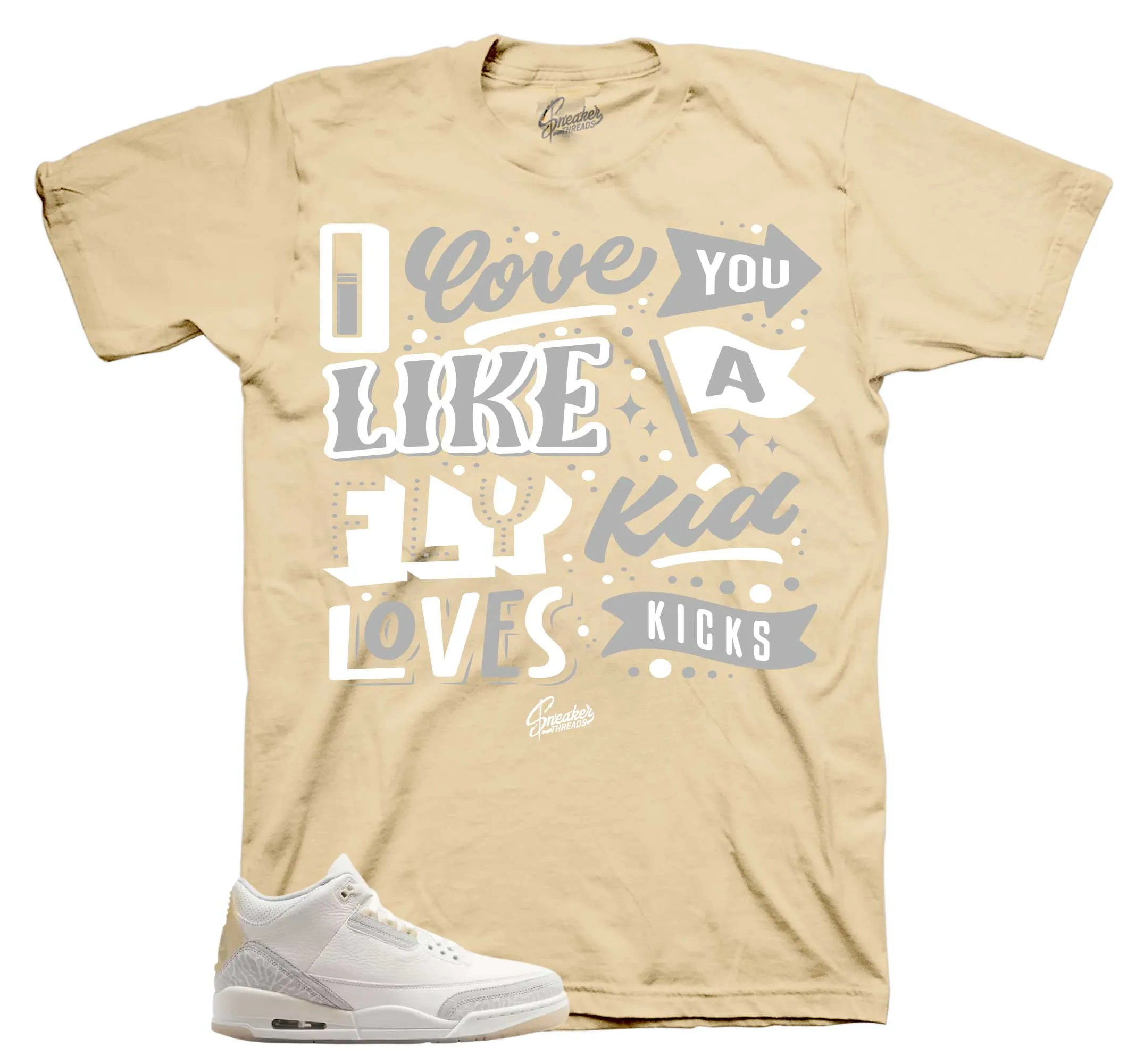 Retro 3 Ivory Shirt - Love Kicks - Ivory