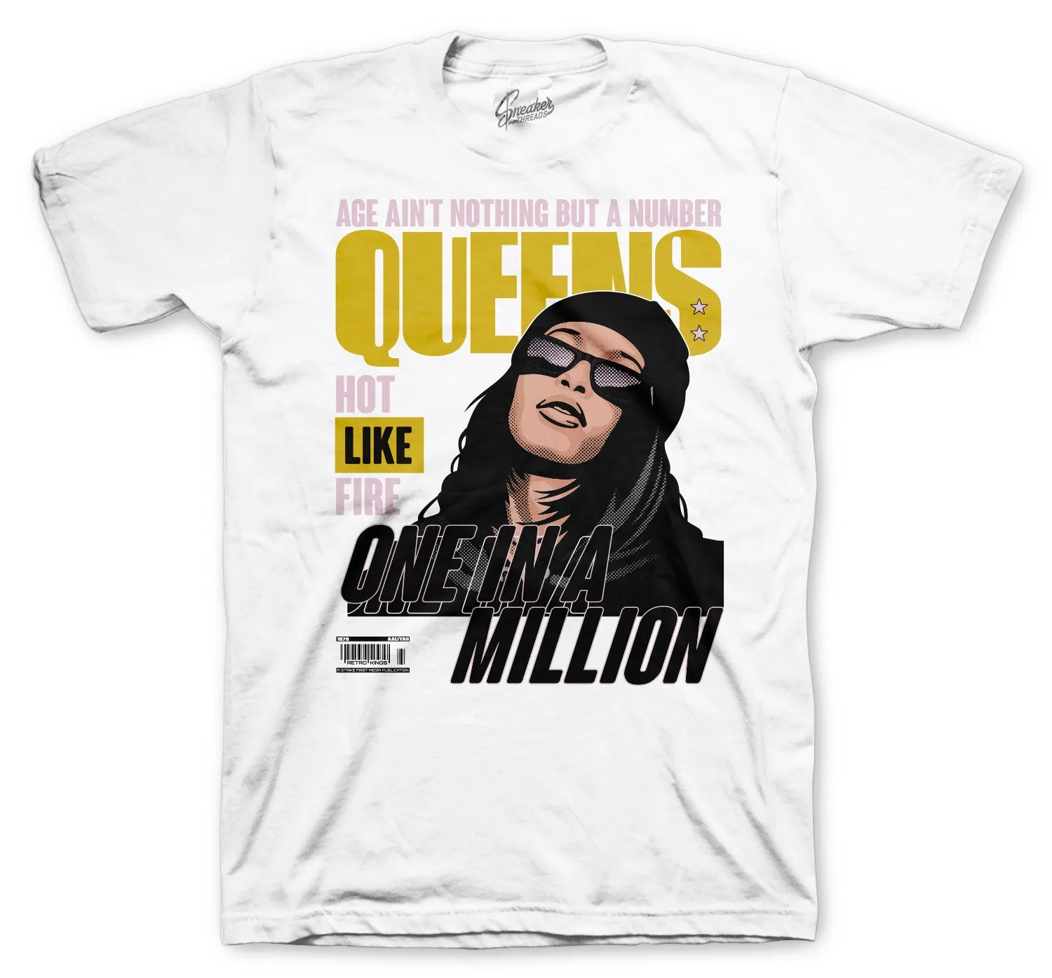 Retro 6 Gold hoops Shirt - Queens - White