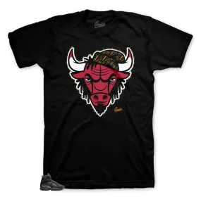 Retro 8 Air Raid Shirt - Rasta Bull - Black