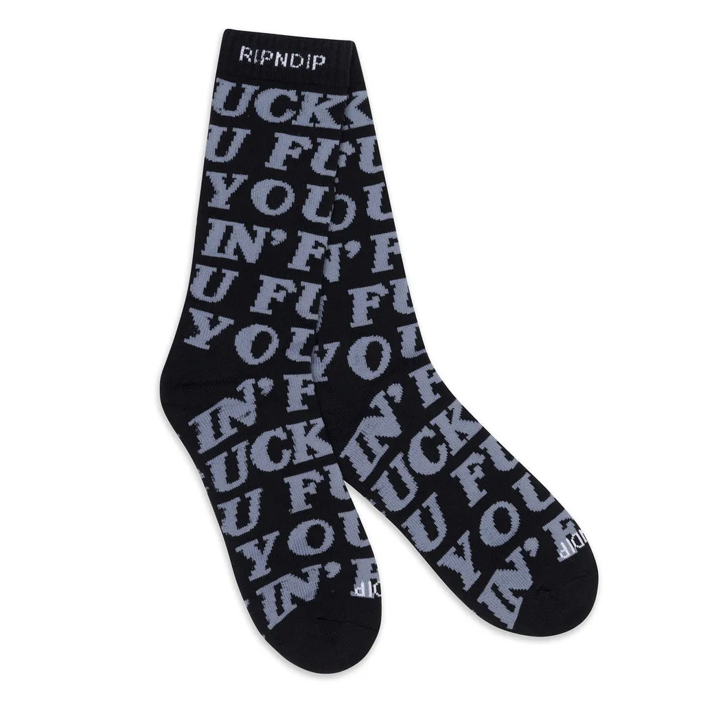 RIPNDIP FUCKIN FUCK SOCKS-BLACK