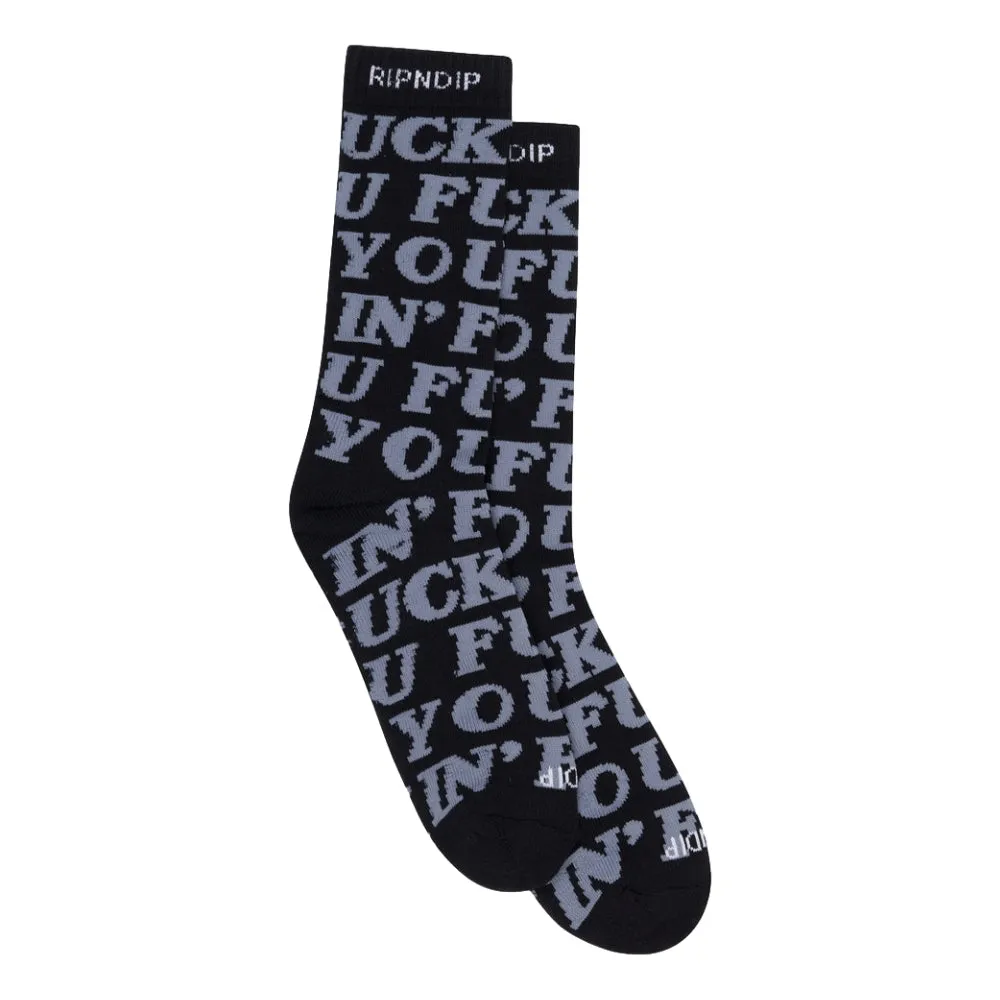 RIPNDIP FUCKIN FUCK SOCKS-BLACK