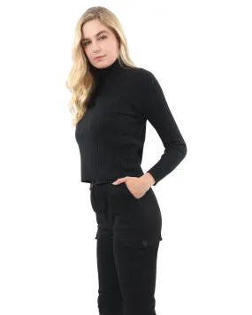 Roxbury Ribbed Turtleneck Sweater Black