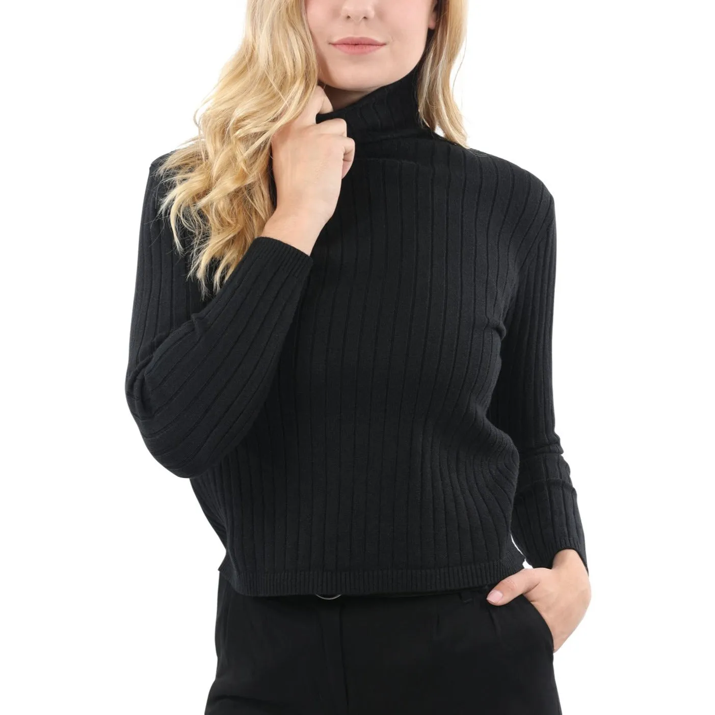 Roxbury Ribbed Turtleneck Sweater Black