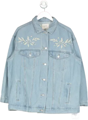 SimplyBe Blue Embroidered Denim Shacket UK 18