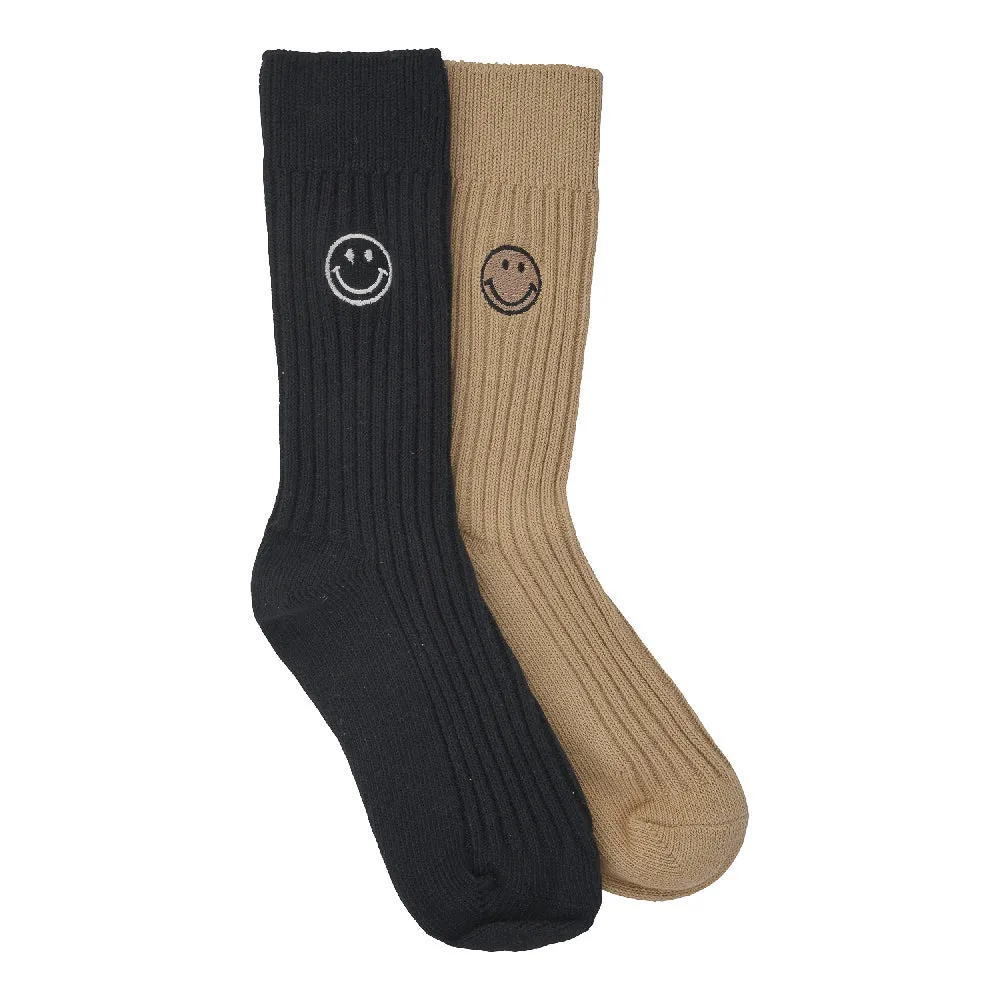 Smiley embroidered socks