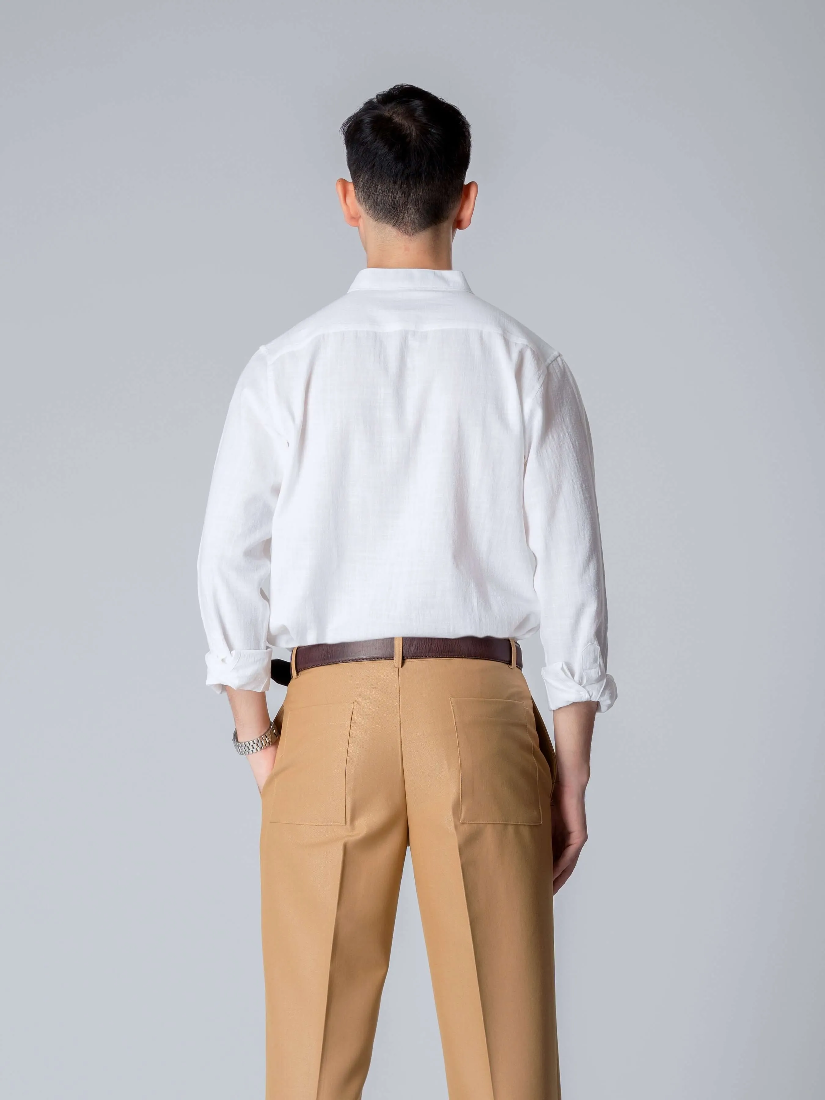 Stand Collar Shirt - White