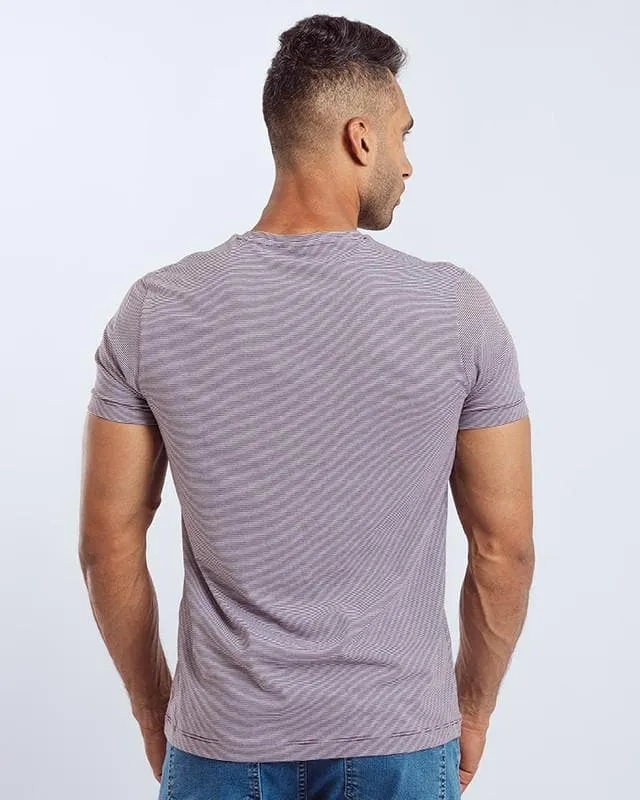 Stripe printed T-Shirt - Wine