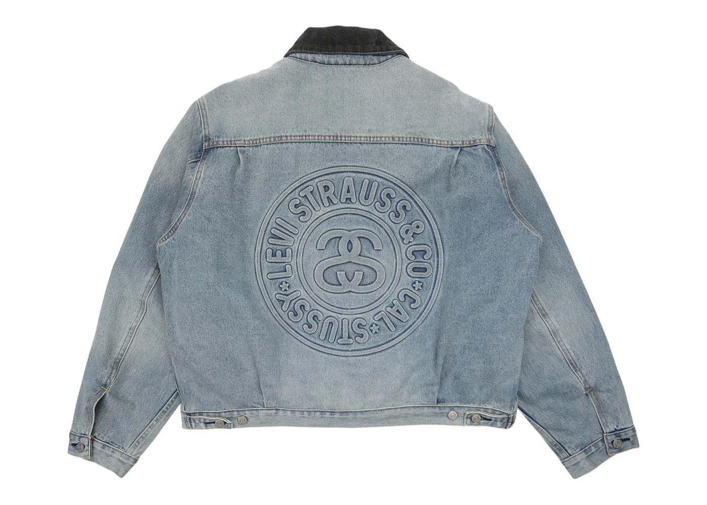 Stussy x Levi's Embossed Praglad Trucker Jacket Stussy Rugged-Blue