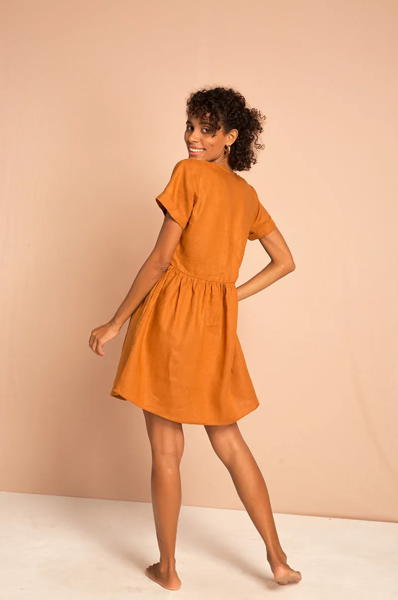 SUNCHASER Dress - ochre linen