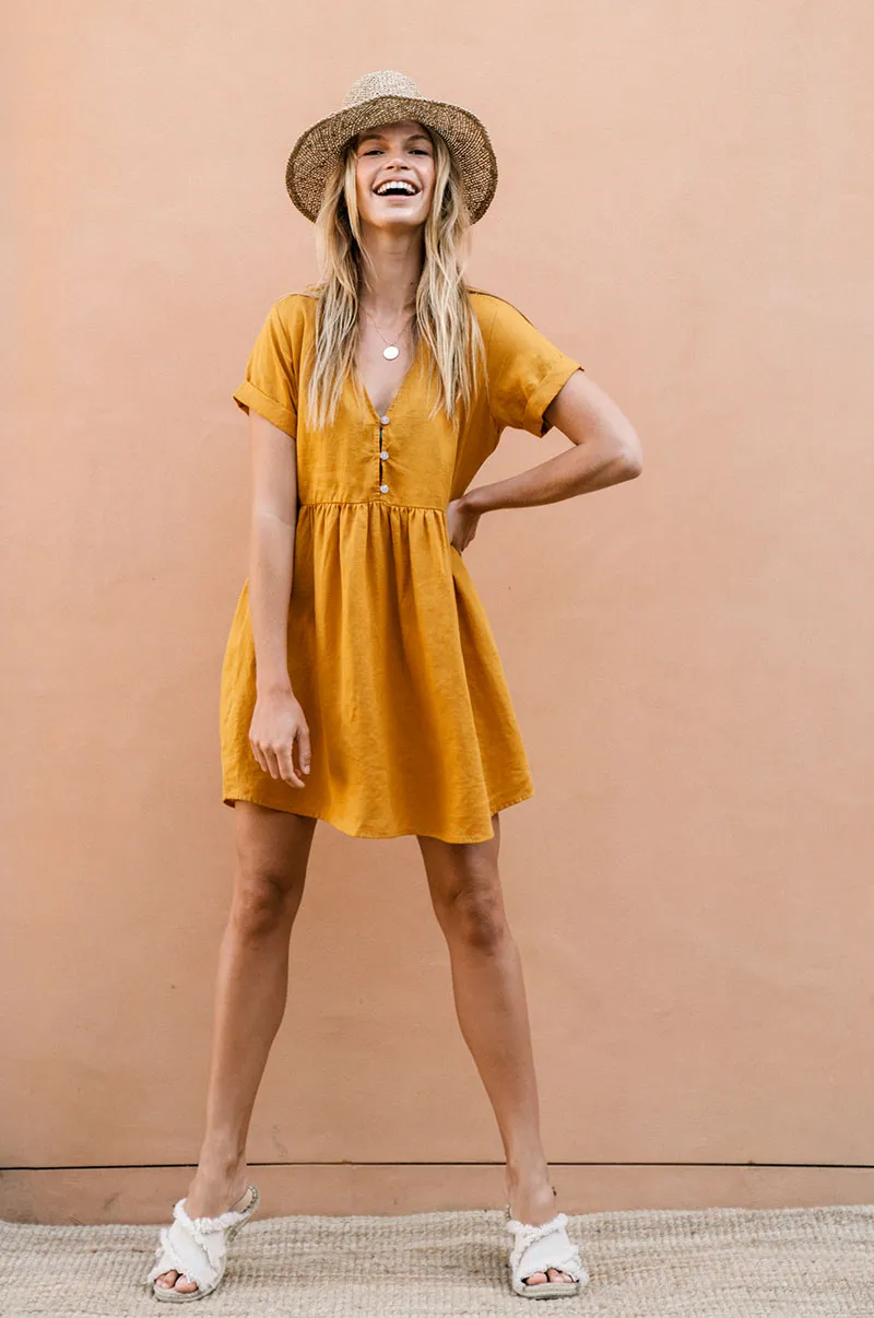 SUNCHASER Dress - turmeric linen