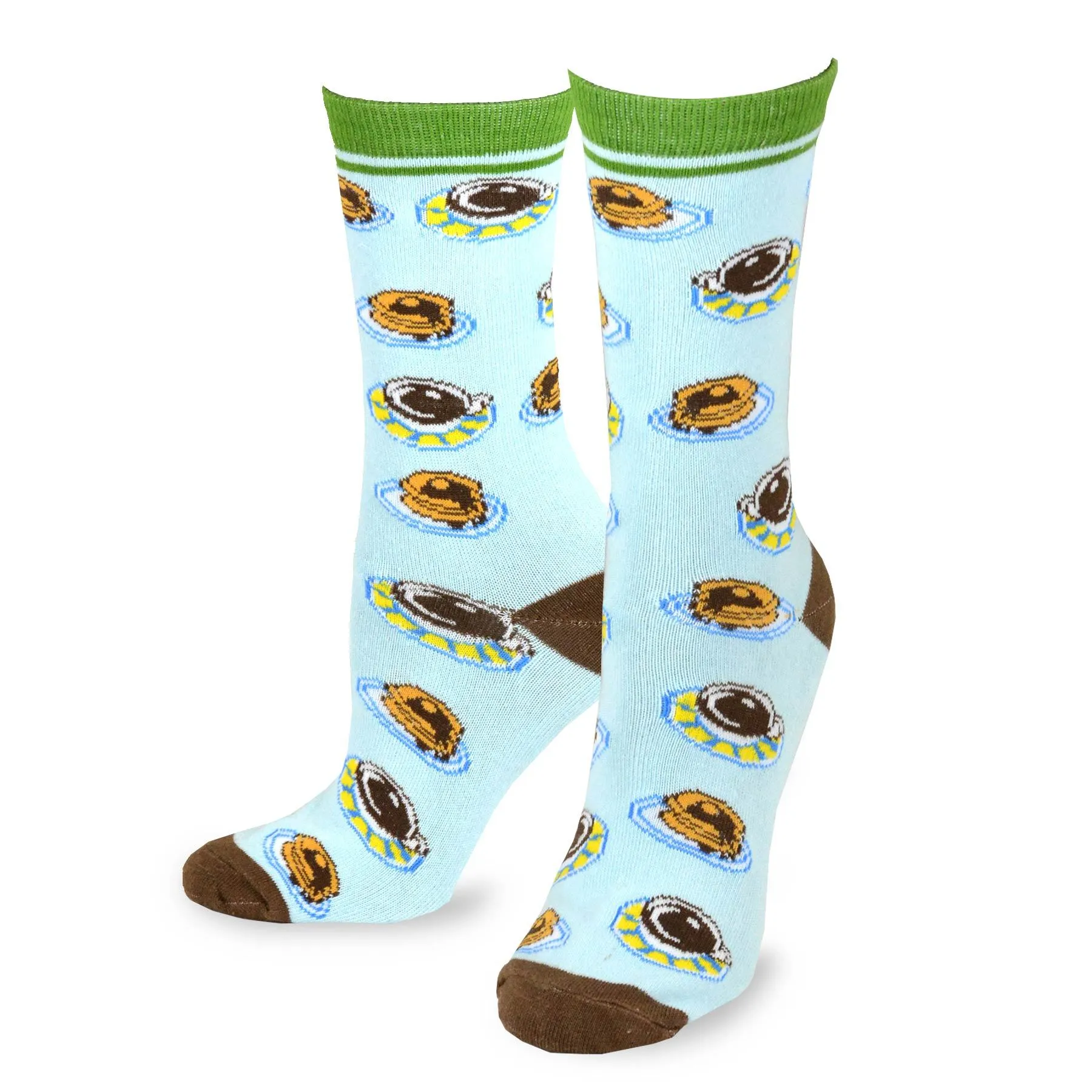 TeeHee Socks Women's Novelty Coffee and Pancakes 3-Pack (11428)