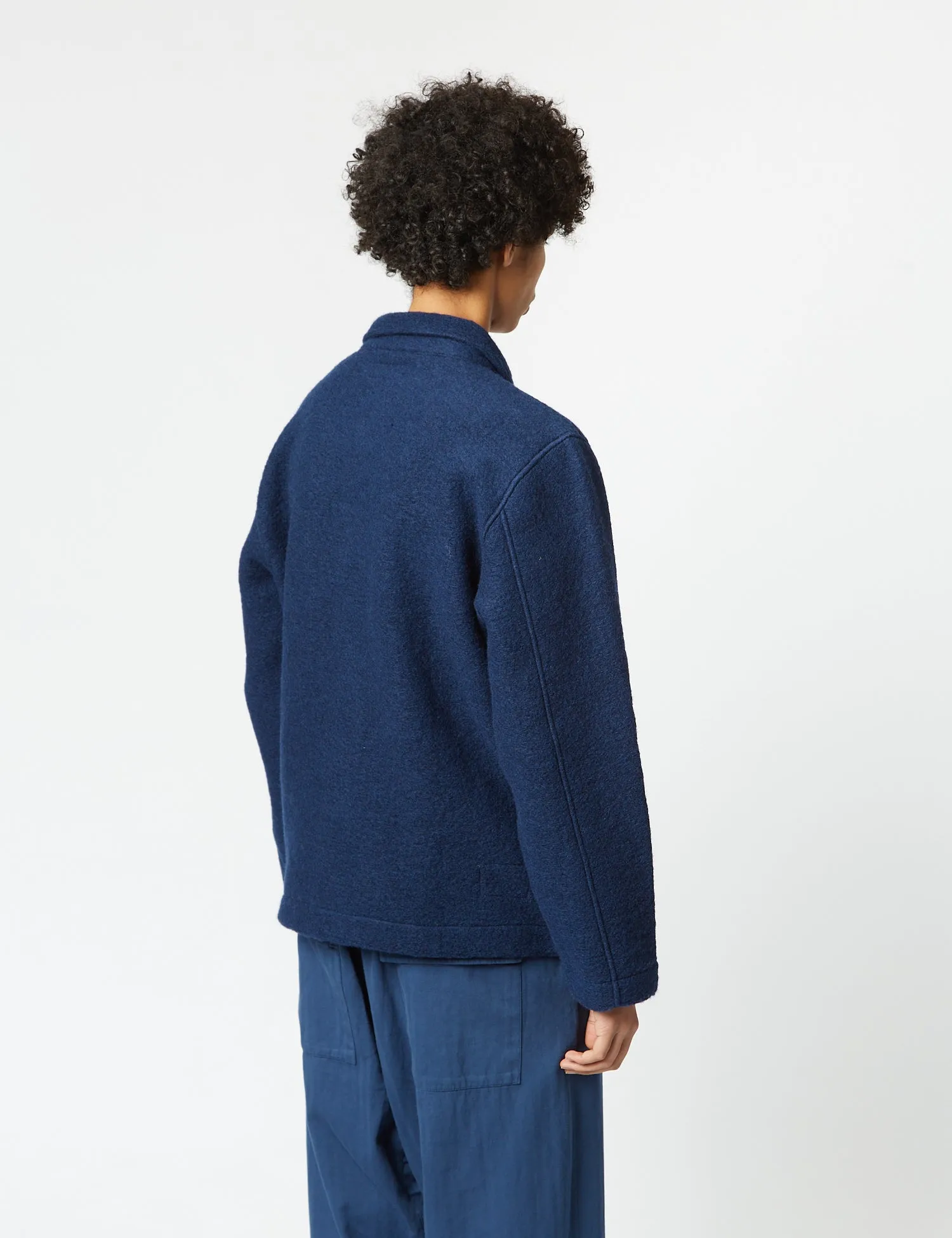 Universal Works Field Jacket (Wool) - Indigo Blue