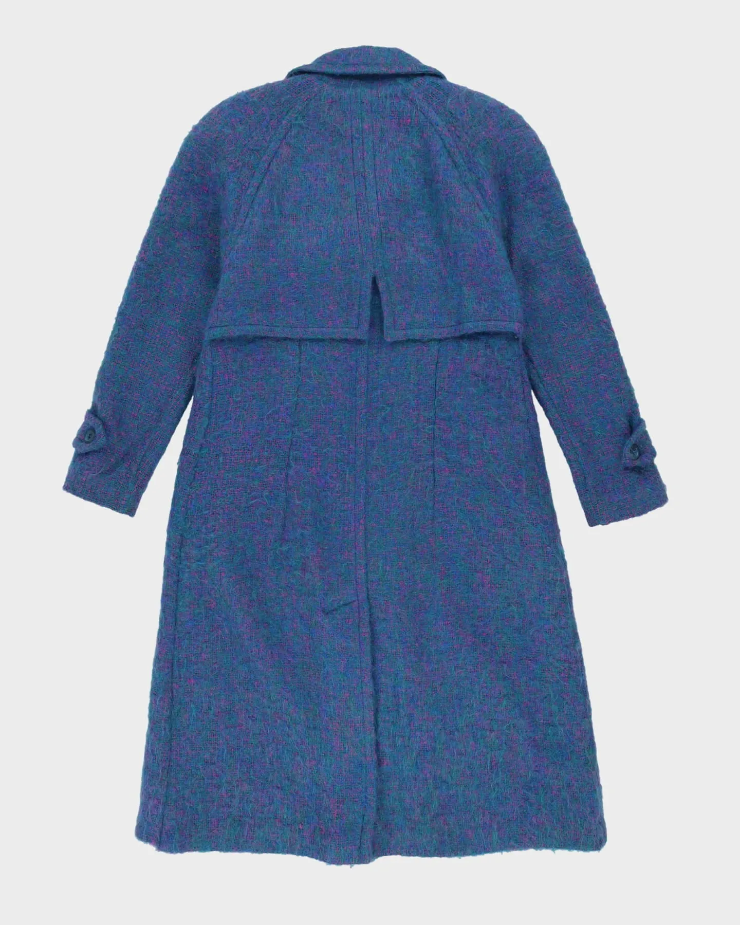 Vintage 1980s Blue Mohair Overcoat - S