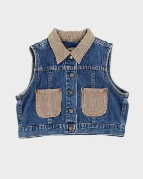 Vintage 90s Children's Denim And Corduroy Vest - L