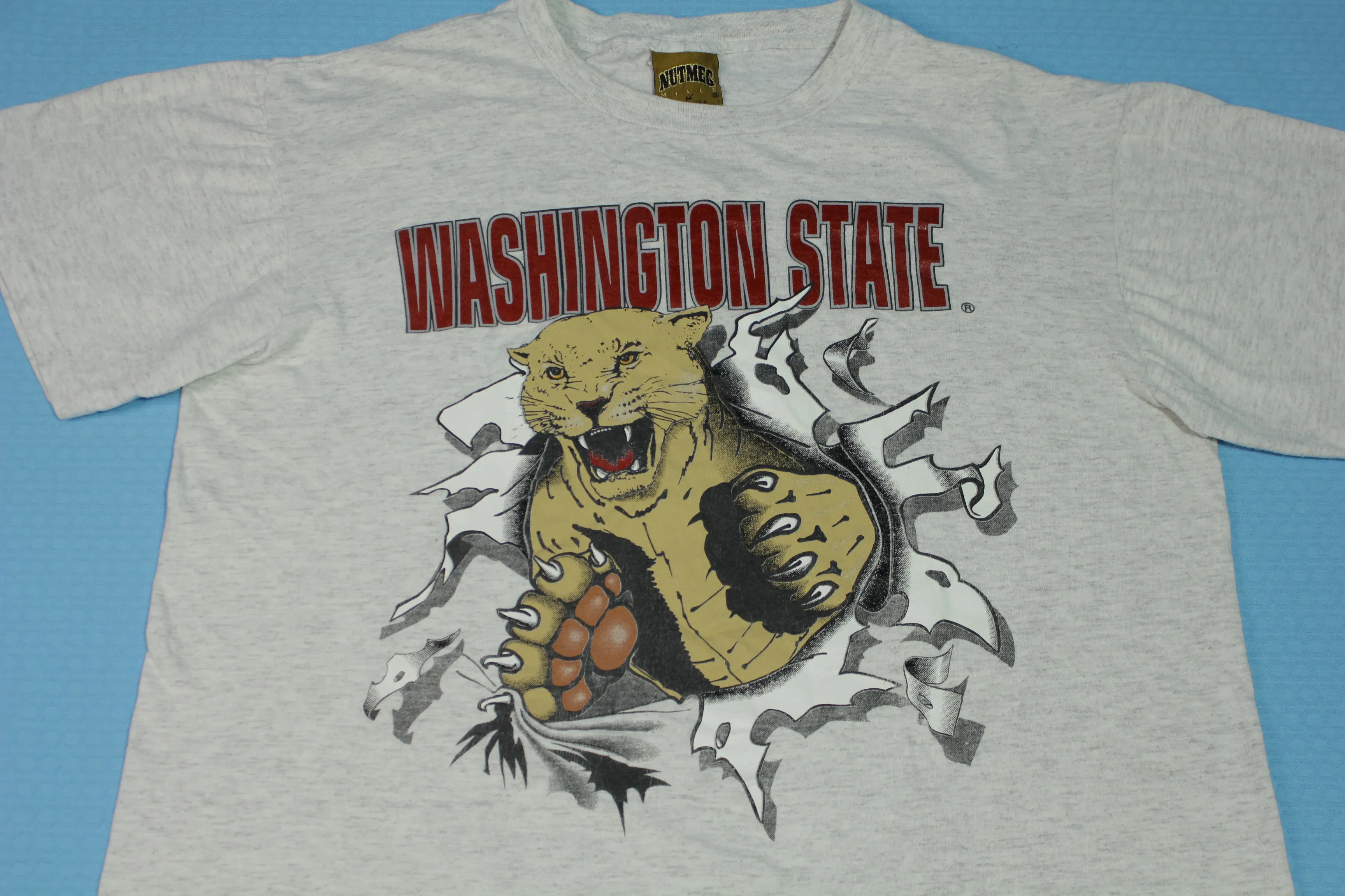 Washington State Cougars WSU Vintage 90's Nutmeg Mills Gold Tag Breakthrough T-Shirt