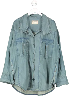 We The Free Blue Overnight Denim Shirt UK XL