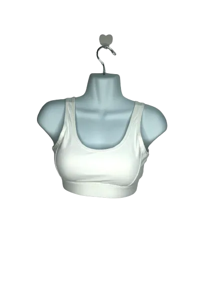 White Cross Back Sports Bra UK S