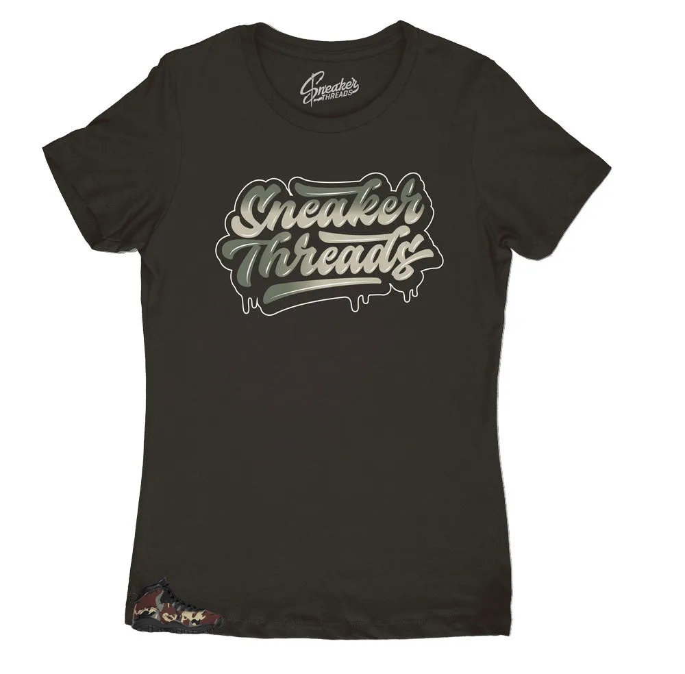 Women's Retro 10 Woodland Camo Shirt - ST Drip - Chocolate